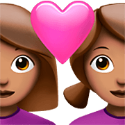 👩🏽‍❤️‍👩🏽 Emoji Casal Apaixonado - Mulher: Pele Morena, Mulher: Pele Morena na Apple iOS 16.4.