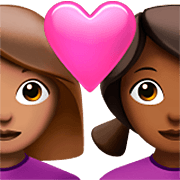 Emoji 👩🏽‍❤️‍👩🏾 Coppia Con Cuore - Donna: Carnagione Olivastra, Donna: Carnagione Abbastanza Scura su Apple iOS 16.4.