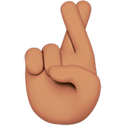 🤞🏽 Emoji Dedos Cruzados: Pele Morena na Apple iOS 16.4.