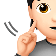 Emoji 🧏🏻 Persona Con Problemi Di Udito: Carnagione Chiara su Apple iOS 16.4.