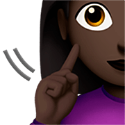 Emoji 🧏🏿‍♀️ Donna Con Problemi Di Udito: Carnagione Scura su Apple iOS 16.4.