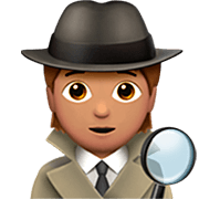 Emoji 🕵🏽 Detective: Carnagione Olivastra su Apple iOS 16.4.