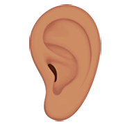 Emoji 👂🏽 Orecchio: Carnagione Olivastra su Apple iOS 16.4.