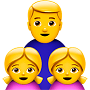 👨‍👧‍👧 Emoji Familie: Mann, Mädchen und Mädchen Apple iOS 16.4.