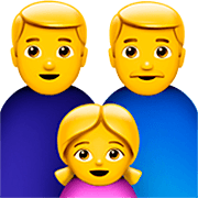 👨‍👨‍👧 Emoji Familie: Mann, Mann und Mädchen Apple iOS 16.4.