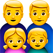 👨‍👨‍👧‍👦 Emoji Familie: Mann, Mann, Mädchen und Junge Apple iOS 16.4.