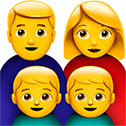 👨‍👩‍👦‍👦 Emoji Familia: Hombre, Mujer, Niño, Niño en Apple iOS 16.4.