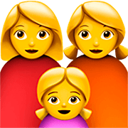 👩‍👩‍👧 Emoji Familie: Frau, Frau und Mädchen Apple iOS 16.4.