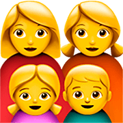 👩‍👩‍👧‍👦 Emoji Familia: Mujer, Mujer, Niña, Niño en Apple iOS 16.4.