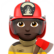 🧑🏿‍🚒 Emoji Feuerwehrmann/-frau: dunkle Hautfarbe Apple iOS 16.4.