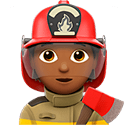🧑🏾‍🚒 Emoji Feuerwehrmann/-frau: mitteldunkle Hautfarbe Apple iOS 16.4.