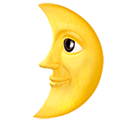 🌛 Emoji Luna De Cuarto Creciente Con Cara en Apple iOS 16.4.