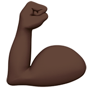 💪🏿 Emoji Bíceps Flexionado: Tono De Piel Oscuro en Apple iOS 16.4.