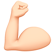 💪🏻 Emoji Bíceps Flexionado: Tono De Piel Claro en Apple iOS 16.4.