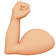 💪🏼 Emoji Bíceps Flexionado: Tono De Piel Claro Medio en Apple iOS 16.4.