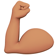 💪🏽 Emoji Bíceps Flexionado: Tono De Piel Medio en Apple iOS 16.4.