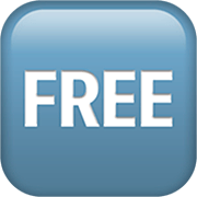 🆓 Emoji Wort „Free“ in blauem Quadrat Apple iOS 16.4.