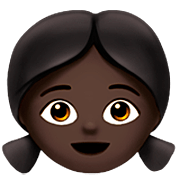 👧🏿 Emoji Niña: Tono De Piel Oscuro en Apple iOS 16.4.