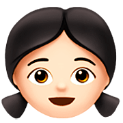 Emoji 👧🏻 Bambina: Carnagione Chiara su Apple iOS 16.4.