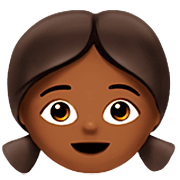 👧🏾 Emoji Niña: Tono De Piel Oscuro Medio en Apple iOS 16.4.