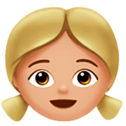 Emoji 👧🏼 Bambina: Carnagione Abbastanza Chiara su Apple iOS 16.4.