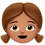 Émoji 👧🏽 Fille : Peau Légèrement Mate sur Apple iOS 16.4.
