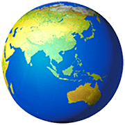 🌏 Emoji Globus mit Asien und Australien Apple iOS 16.4.