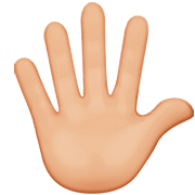 🖐🏼 Emoji Mão Aberta Com Os Dedos Separados: Pele Morena Clara na Apple iOS 16.4.