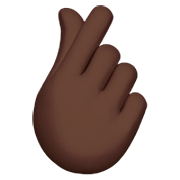 🫰🏿 Emoji Mano Con El Dedo Índice Y El Pulgar Cruzados: Tono De Piel Oscuro en Apple iOS 16.4.