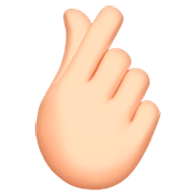 🫰🏻 Emoji Mano Con El Dedo Índice Y El Pulgar Cruzados: Tono De Piel Claro en Apple iOS 16.4.