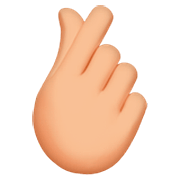🫰🏼 Emoji Mano Con El Dedo Índice Y El Pulgar Cruzados: Tono De Piel Claro Medio en Apple iOS 16.4.