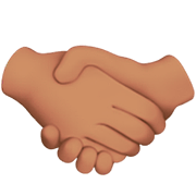 🤝🏽 Emoji Handschlag, mittlere Hautfarbe Apple iOS 16.4.