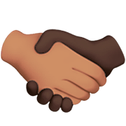🫱🏽‍🫲🏿 Emoji Handschlag: mittlere Hautfarbe, dunkle Hautfarbe Apple iOS 16.4.