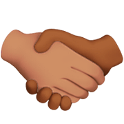 🫱🏽‍🫲🏾 Emoji Handschlag: mittlere Hautfarbe, mitteldunkle Hautfarbe Apple iOS 16.4.