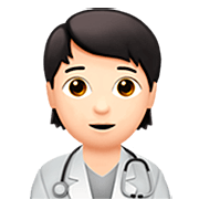 Emoji 🧑🏻‍⚕️ Persona Che Lavora Nella Sanità: Carnagione Chiara su Apple iOS 16.4.