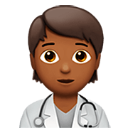 🧑🏾‍⚕️ Emoji Profesional Sanitario: Tono De Piel Oscuro Medio en Apple iOS 16.4.