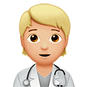 Emoji 🧑🏼‍⚕️ Persona Che Lavora Nella Sanità: Carnagione Abbastanza Chiara su Apple iOS 16.4.