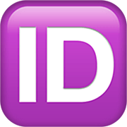 🆔 Emoji Großbuchstaben ID in lila Quadrat Apple iOS 16.4.