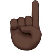 ☝🏿 Emoji Dedo índice Hacia Arriba: Tono De Piel Oscuro en Apple iOS 16.4.