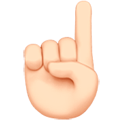 ☝🏻 Emoji Indicador Apontando Para Cima: Pele Clara na Apple iOS 16.4.