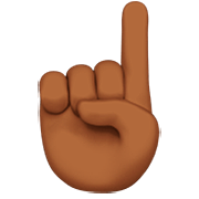 ☝🏾 Emoji nach oben weisender Zeigefinger von vorne: mitteldunkle Hautfarbe Apple iOS 16.4.