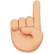 ☝🏼 Emoji nach oben weisender Zeigefinger von vorne: mittelhelle Hautfarbe Apple iOS 16.4.