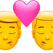 👨‍❤️‍💋‍👨 Emoji sich küssendes Paar: Mann, Mann Apple iOS 16.4.