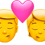 👨‍❤️‍💋‍🧑 Emoji sich küssendes Paar: Mannn, Person Apple iOS 16.4.