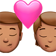 Emoji 👨🏽‍❤️‍💋‍🧑🏽 Bacio Tra Coppia: uomo, persona, Carnagione Olivastra su Apple iOS 16.4.