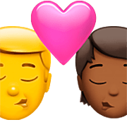 👨‍❤️‍💋‍🧑🏾 Emoji Beso: Hombre, Persona, Sin tono de piel, Tono De Piel Oscuro Medio en Apple iOS 16.4.