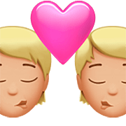 Emoji 💏🏼 Bacio Tra Coppia, Carnagione Abbastanza Chiara su Apple iOS 16.4.