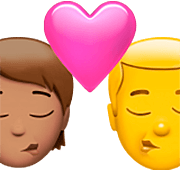 Emoji 🧑🏽‍❤️‍💋‍👨 Bacio Tra Coppia: persona, uomo, Carnagione Olivastra, Nessun tono della pelle su Apple iOS 16.4.