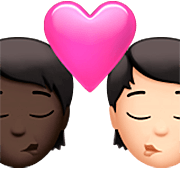🧑🏿‍❤️‍💋‍🧑🏻 Emoji Beso: Persona, Persona, Tono De Piel Oscuro, Tono De Piel Claro en Apple iOS 16.4.