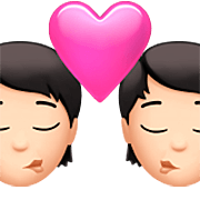 Emoji 🧑🏻‍❤️‍💋‍🧑🏻 Bacio Tra Coppia: persona, persona, Carnagione Chiara su Apple iOS 16.4.